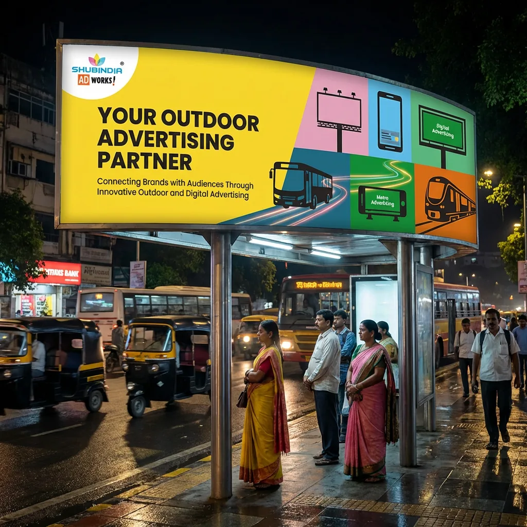 Bus shelter advertising creative by Shubindia Ad Works 3 — Shubindia Ad Works
