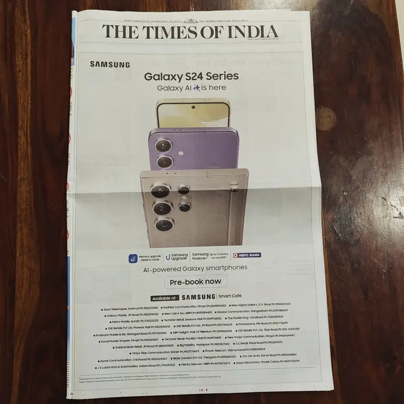 Samsung Newspaper Advertising Campaign by Shubindia